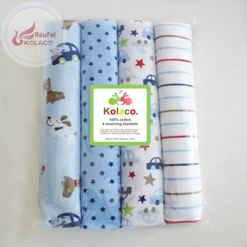 Cotton Two Layers Muslin Baby Receiving Wrapflannel blanket wholesale
