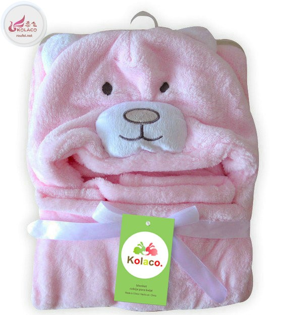 Adorable animal patterns baby hoodedmuslim swaddle blanket for baby
