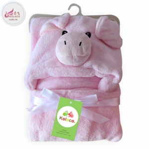 Animal head hooded newbron swaddle blank