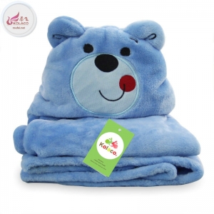 Cute animals cotton hooded baby blanket 