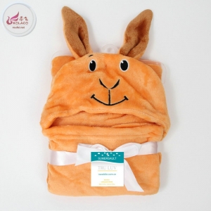 Cute animals cotton hooded baby blanket 