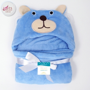 Cute animals cotton hooded baby blanket 