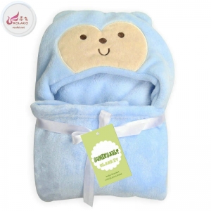 Animal head hooded newbron swaddle blank