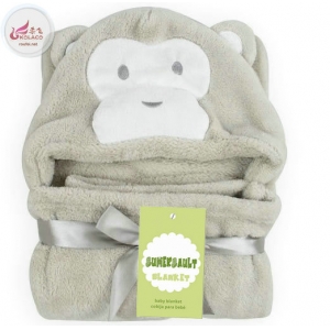 Cute animals cotton hooded baby blanket 