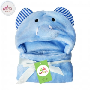 Cute animals cotton hooded baby blanket 