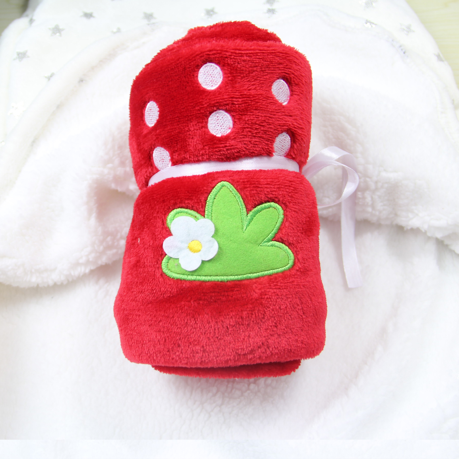 Cute Cartoon Embroidered Rabbit Roll Sherpa Blanket Baby Blanket TV Blanket(图10)