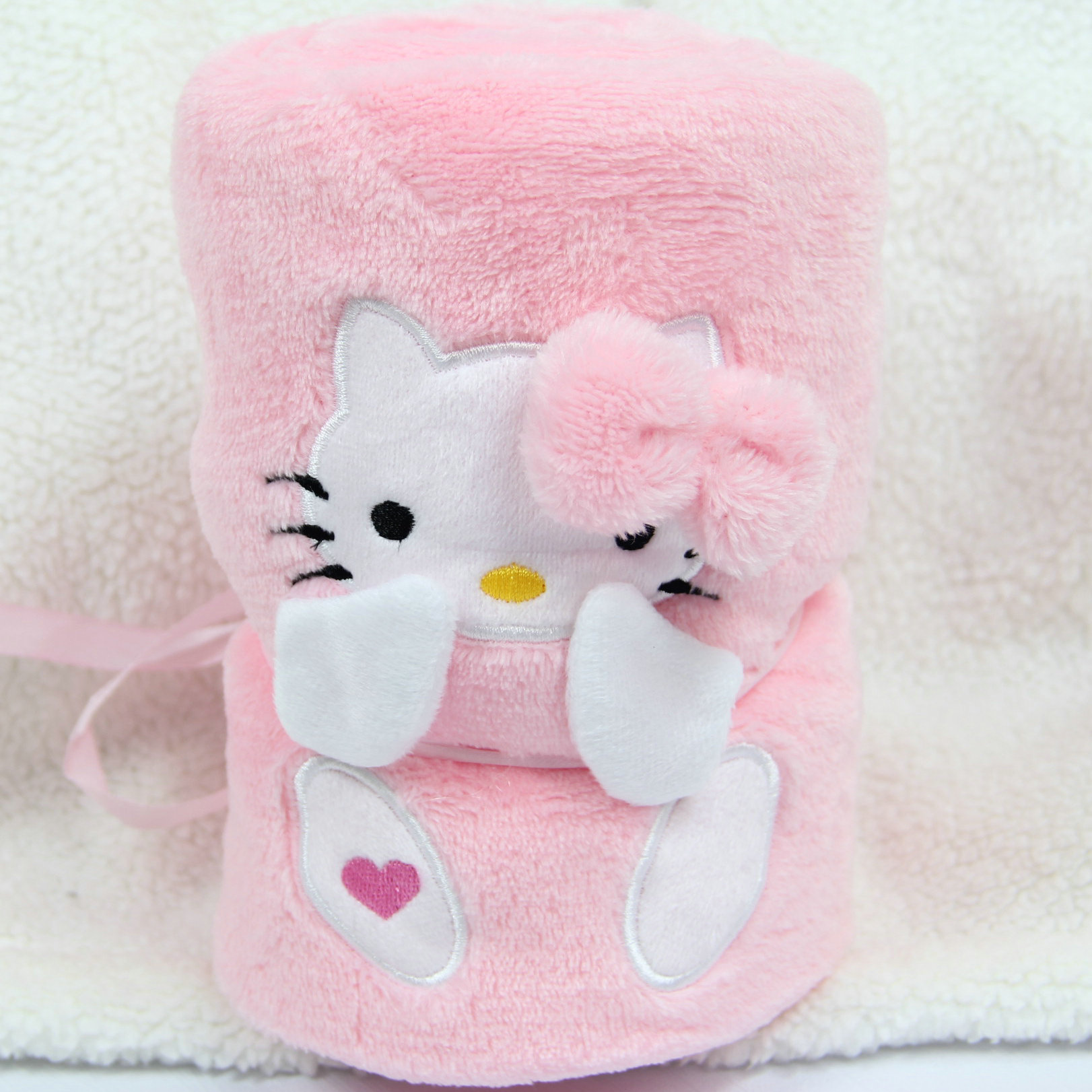 Cute Cartoon Embroidered Rabbit Roll Sherpa Blanket Baby Blanket TV Blanket(图4)